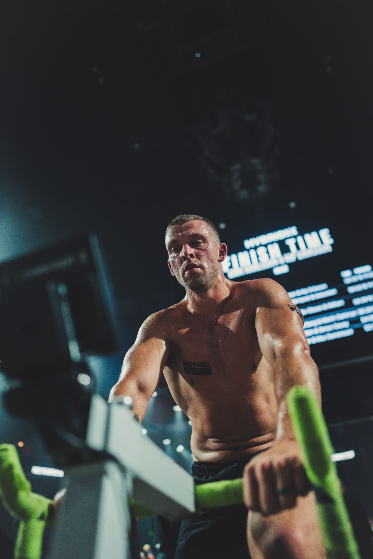 Athlete pushing through a hard cardio effort